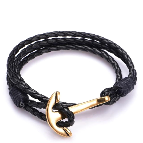 Anchor Leather Bracelet - 3 Styles