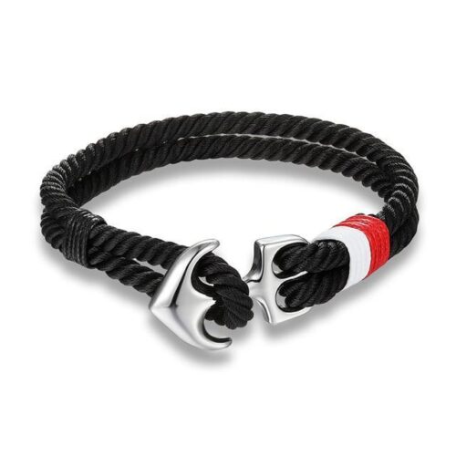 Red & White Anchor Bracelet