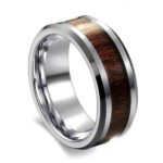 Silver Wood Inlay Ring