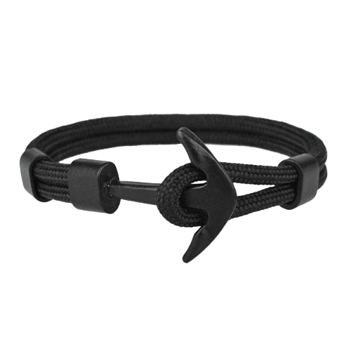 All Black Anchor Bracelet