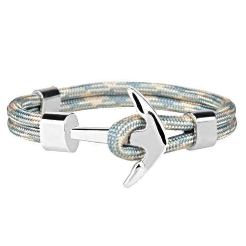 Light Blue Silver Anchor Bracelet