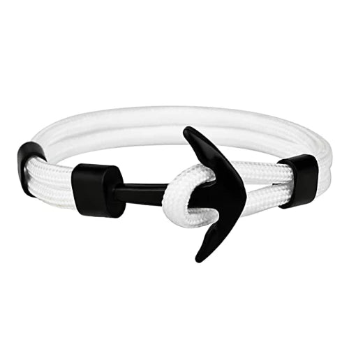 White Black Anchor Bracelet